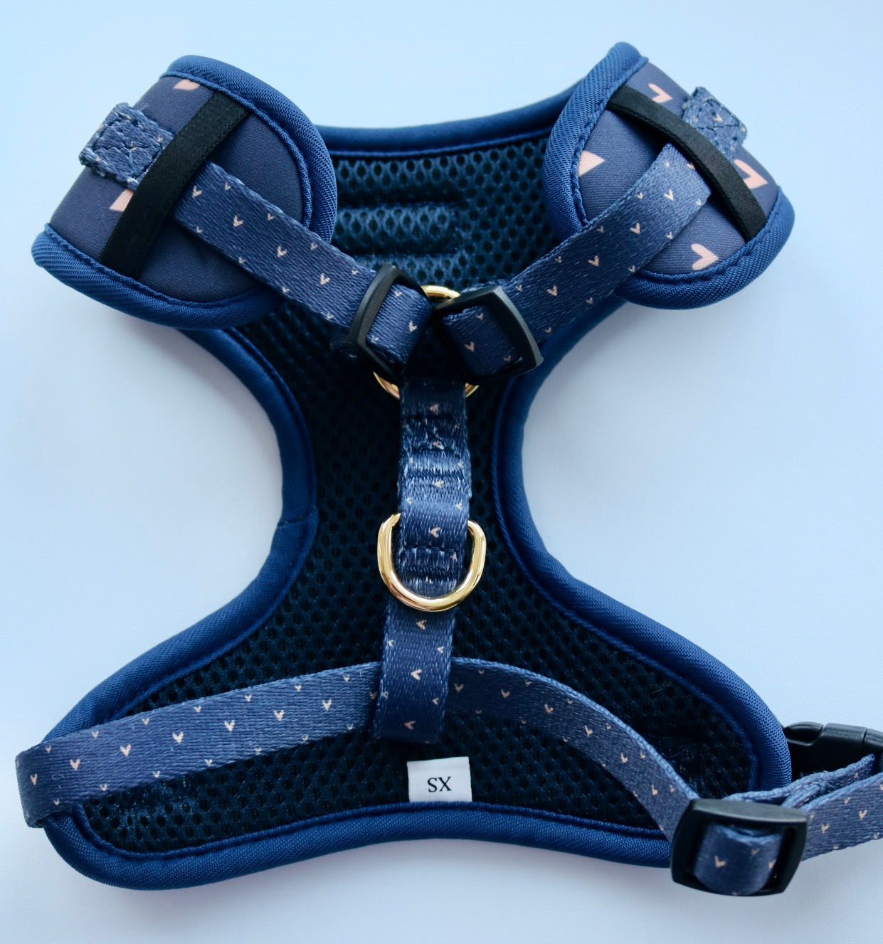 Navy Hearts of Gold - Adjustable Harness