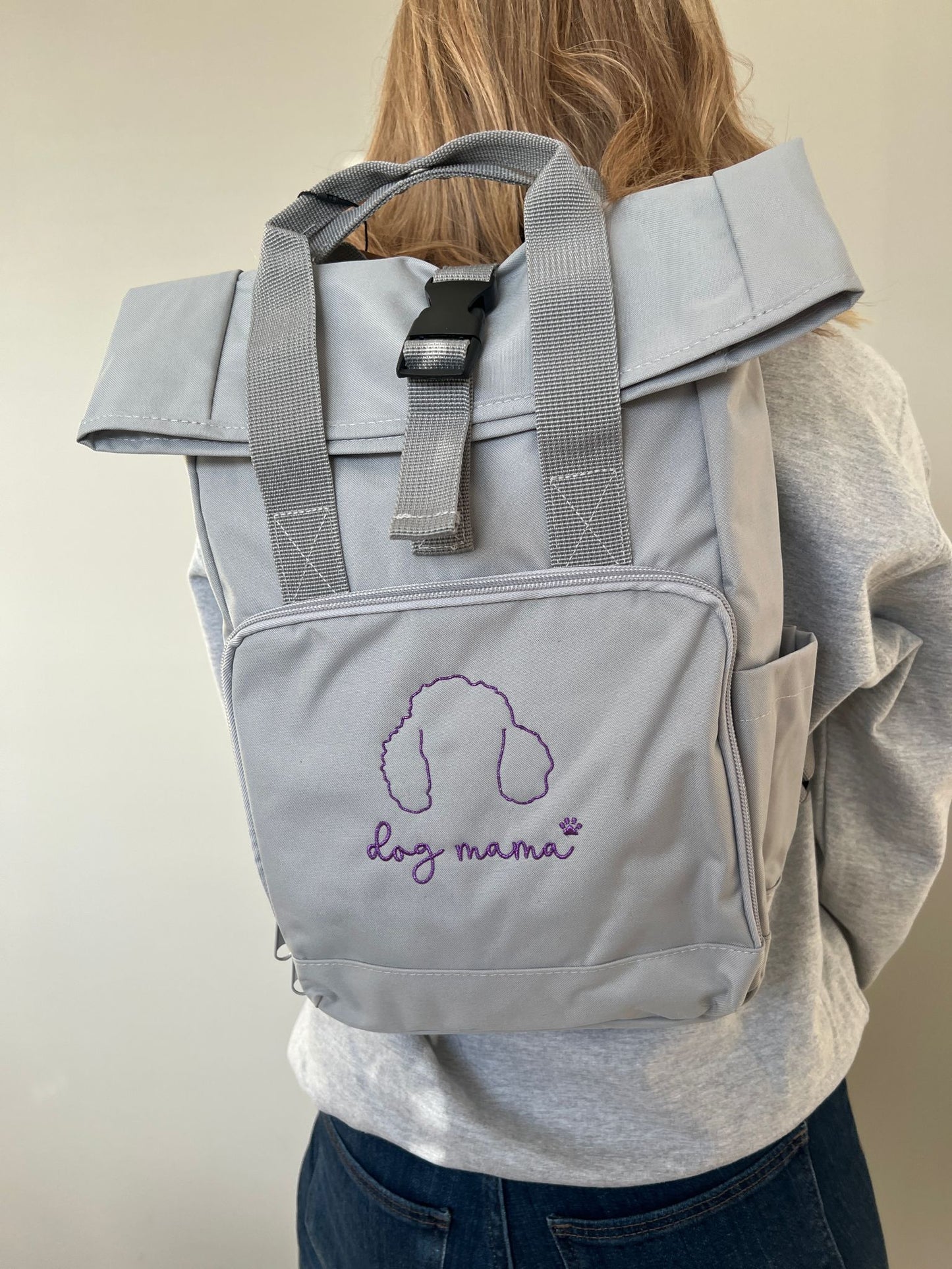 Grey Dog mama and breed specific backpack