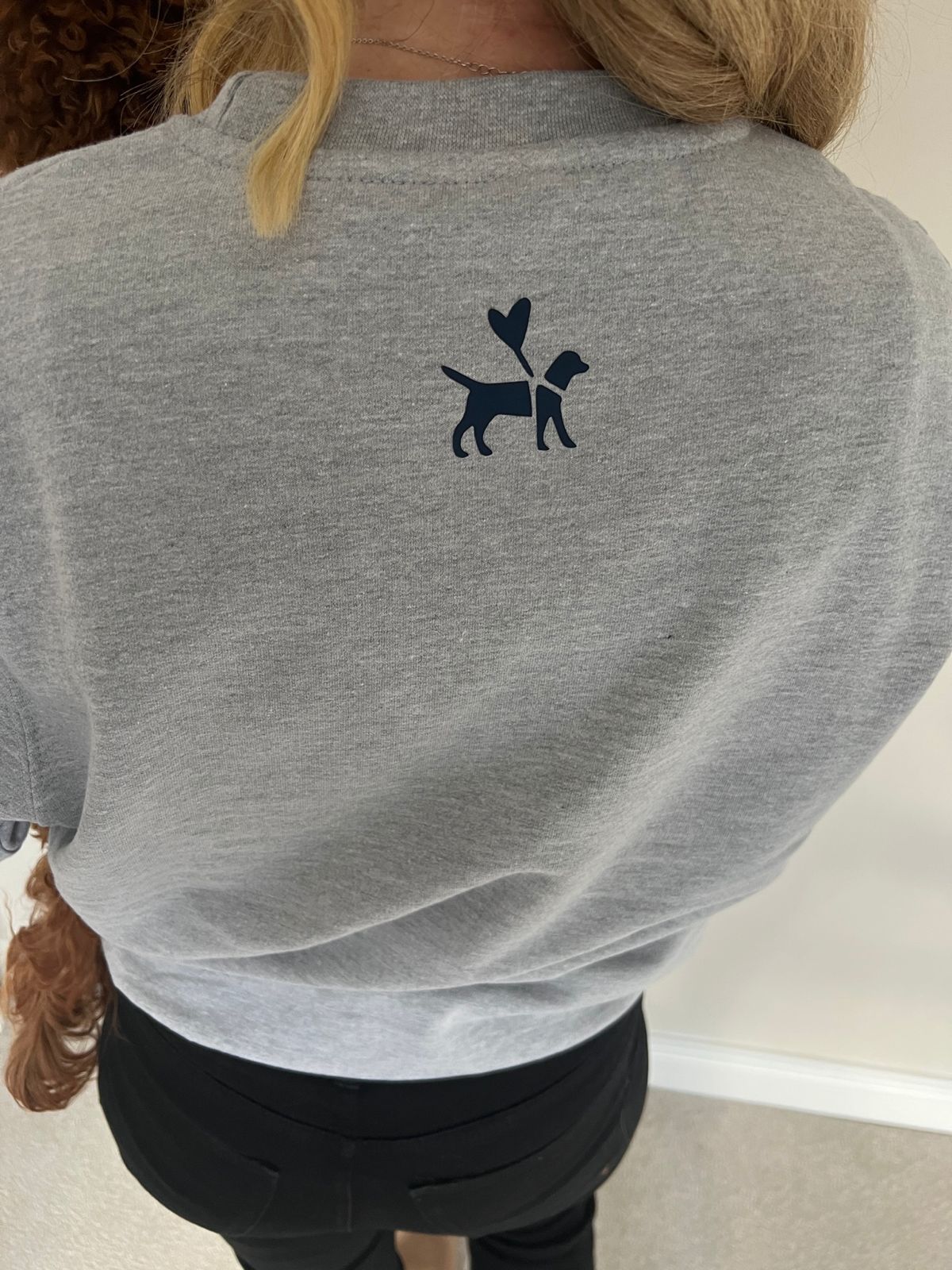 Grey Navy Hearts of Gold Sweater