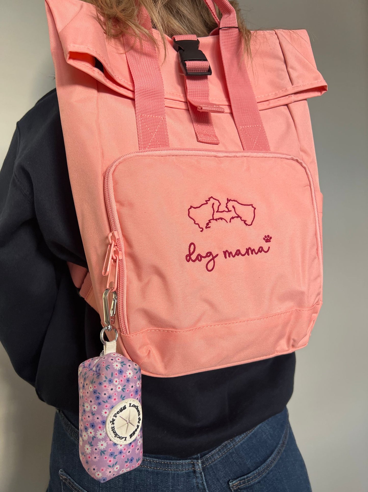 Pink Dog mama and breed specific backpack