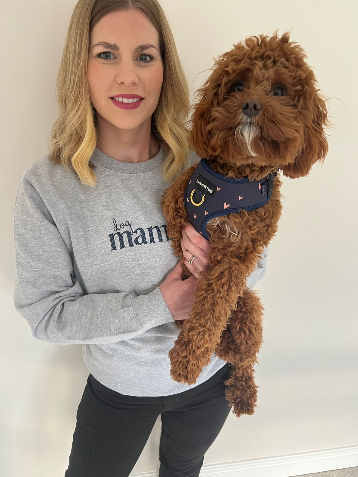 Grey Navy Hearts of Gold Sweater