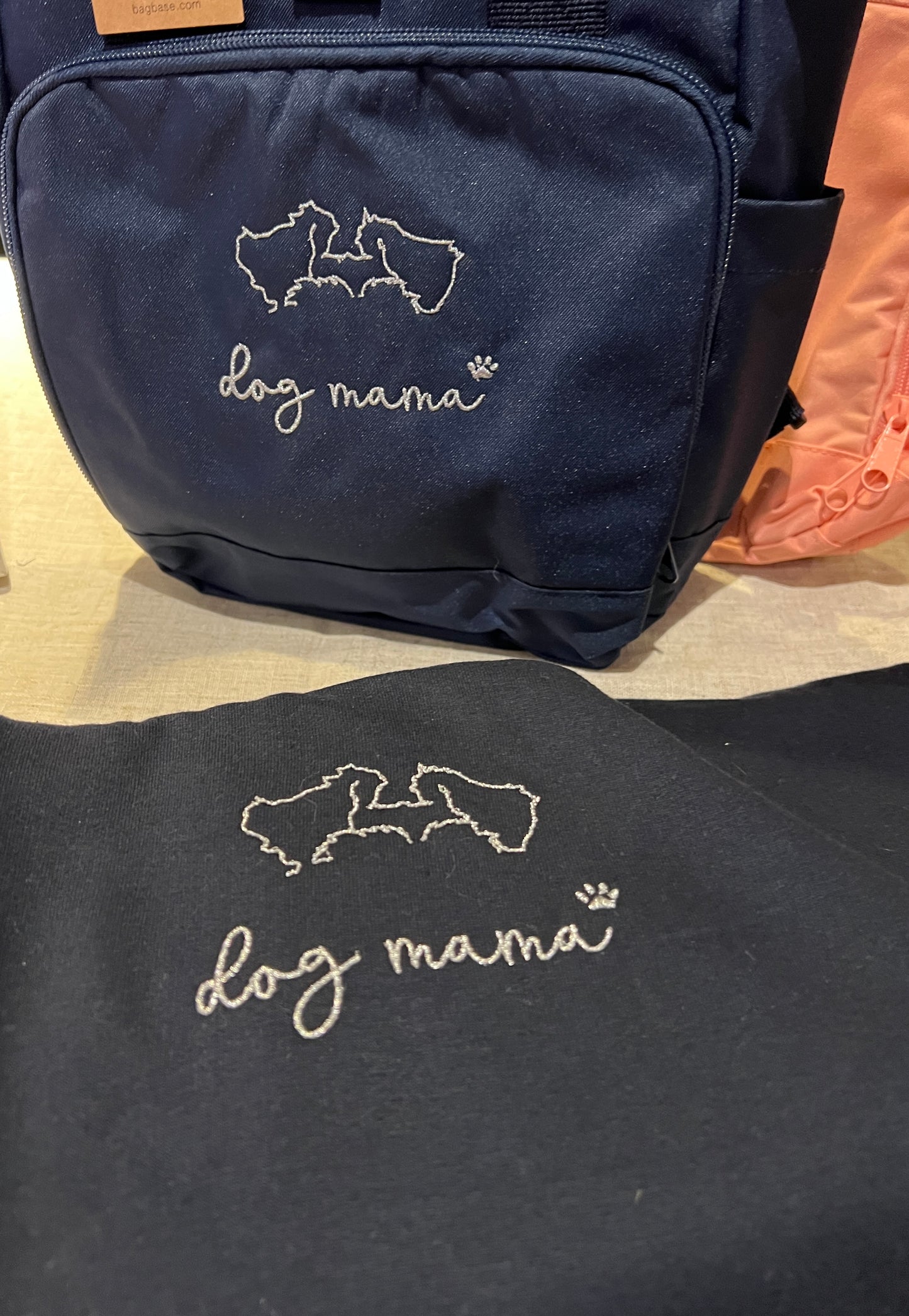 Navy Dog Mama and Breed Specific Ears Quarter Zip