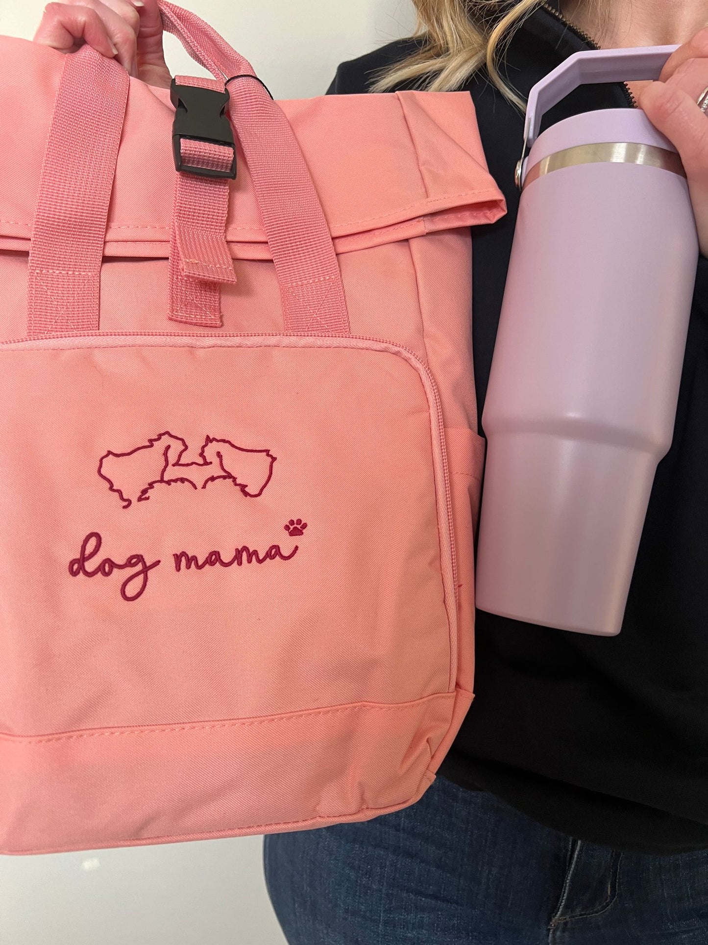 30oz cup with swing handle + optional 'dog mama' vinyl