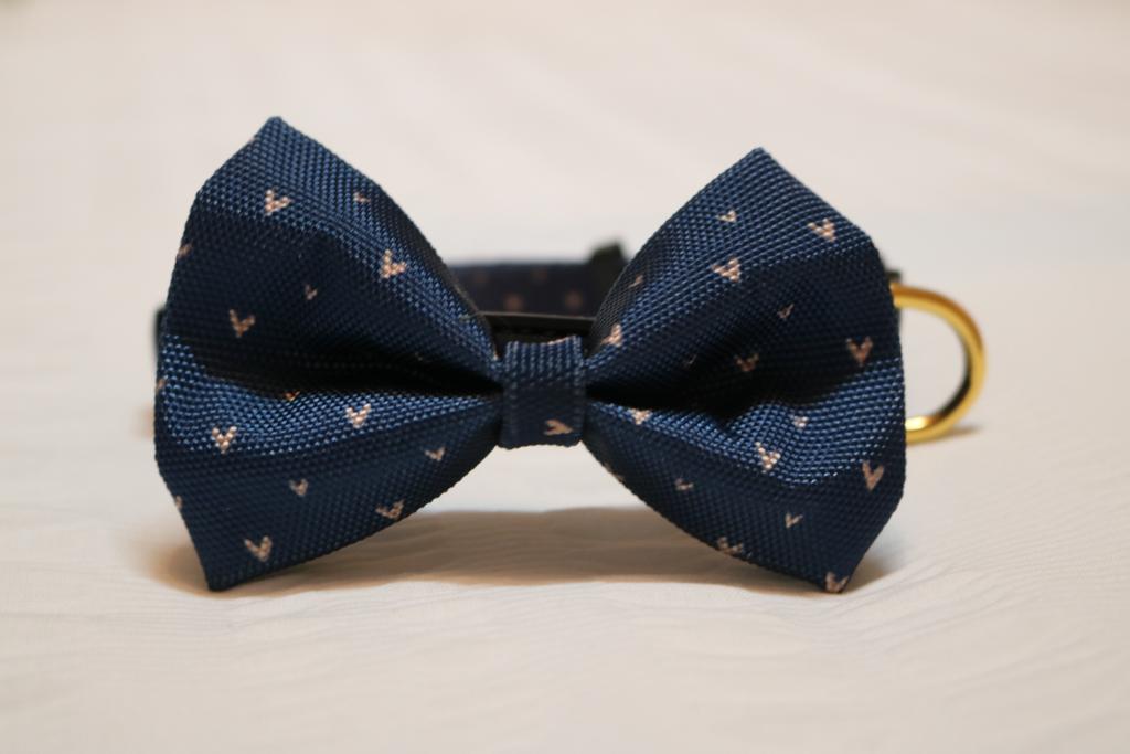 Navy Hearts of Gold Bows