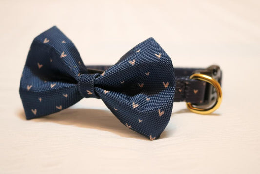 Navy Hearts of Gold Bows